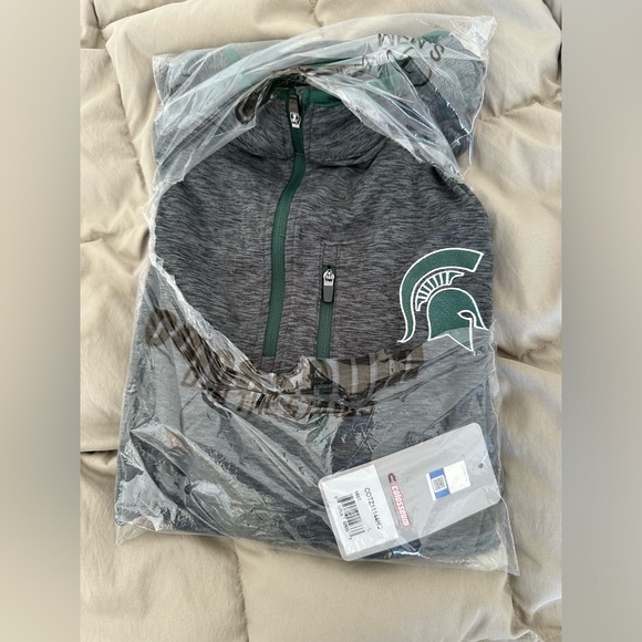 Colosseum Michigan State University Quarter Zip. NWT. Bag opened for photo. - Picture 2 of 3